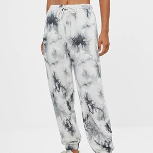 Bershka Tie Dye Gray Sweatpants